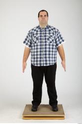 Whole Body Man Casual Overweight Studio photo references